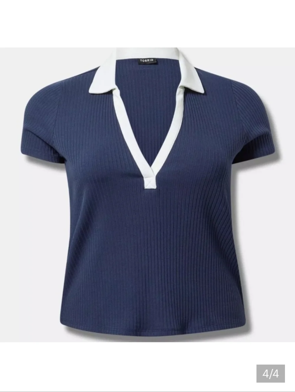 💙 NWT Torrid Plus Size Polo Crop Top – Preppy Tennis Vibes 2 (2X / 18–20) 🎾 - Picture 4 of 8